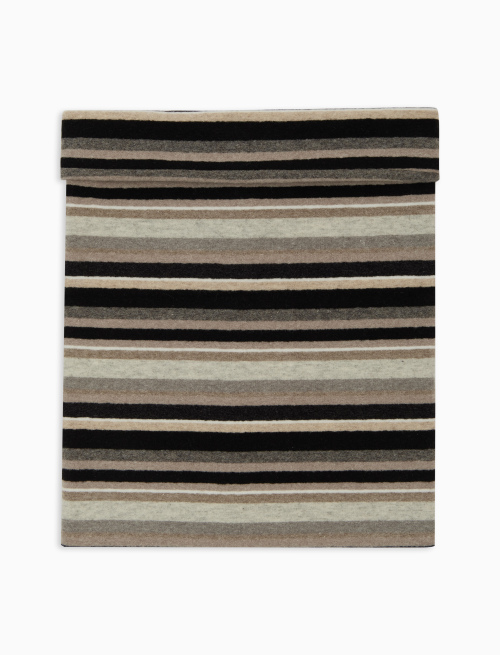 Scaldacollo multiuso unisex pile nero righe multicolor - Sciarpe | Gallo 1927 - Official Online Shop