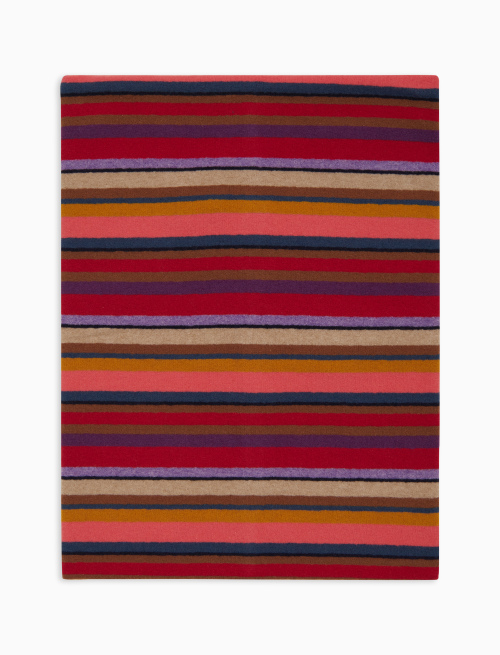 Scaldacollo multiuso unisex pile bordò righe multicolor - Copricapo | Gallo 1927 - Official Online Shop