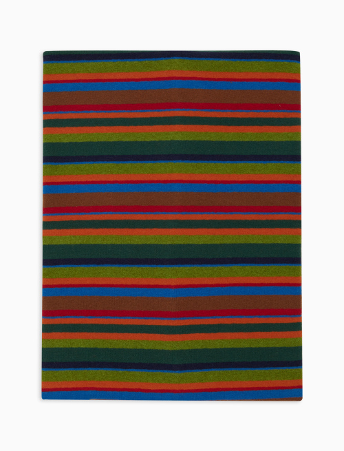 Scaldacollo multiuso unisex pile verde righe multicolor - Scarves | Gallo 1927 - Official Online Shop
