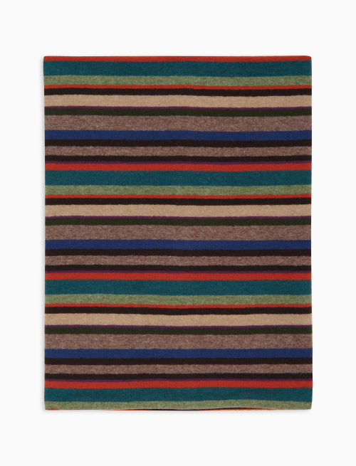 Scaldacollo multiuso unisex pile beige righe multicolor - Sciarpe | Gallo 1927 - Official Online Shop