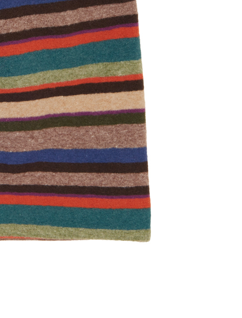 Berretto reversibile unisex pile beige righe multicolor - Copricapo | Gallo 1927 - Official Online Shop