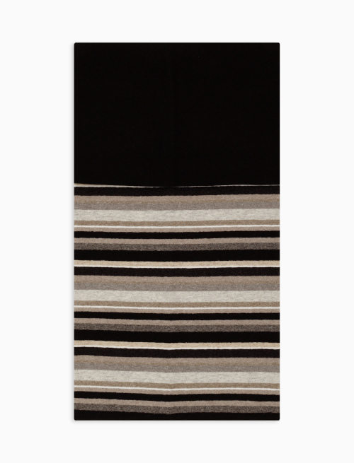 Scaldacollo unisex pile nero righe multicolor - Sciarpe | Gallo 1927 - Official Online Shop