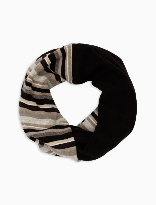 Scaldacollo unisex pile nero righe multicolor - Sciarpe | Gallo 1927 - Official Online Shop