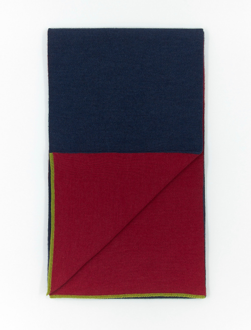 Women's plain blue jeans scarf in wool, silk and cashmere - Woman | Gallo 1927 - Official Online Shop