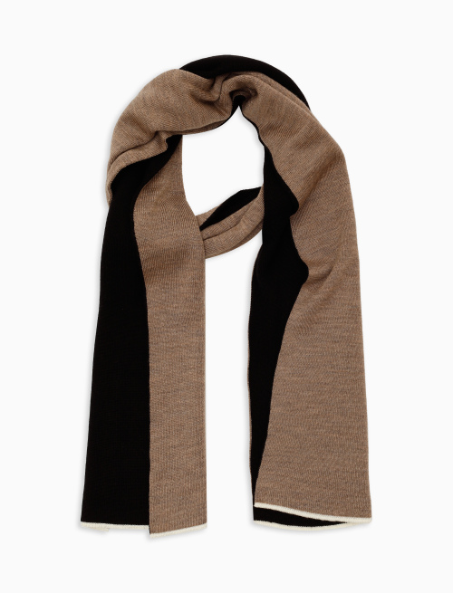 Sciarpa donna lana, seta e cashmere nero tinta unita - Sciarpe | Gallo 1927 - Official Online Shop