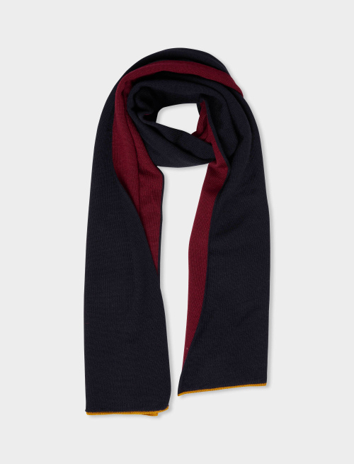 Women's plain blue scarf in wool, silk and cashmere - Accessories | Gallo 1927 - Official Online Shop