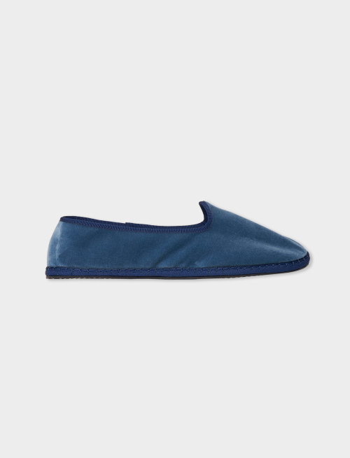 Men's plain air-force blue velvet shoes - Shoes | Gallo 1927 - Official Online Shop