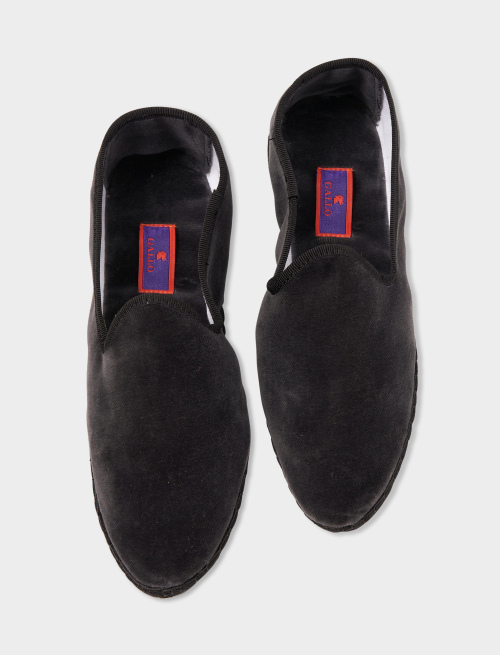 Women's plain charcoal grey velvet shoes - Shoes | Gallo 1927 - Official Online Shop