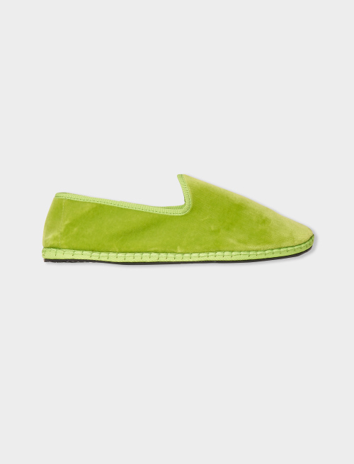 Women's plain acid green velvet shoes - Shoes | Gallo 1927 - Official Online Shop