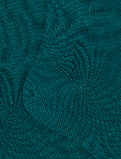 Women's long plain blue cashmere socks - Socks | Gallo 1927 - Official Online Shop