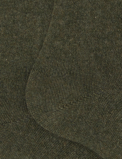 Women's long plain green cashmere socks - Socks | Gallo 1927 - Official Online Shop