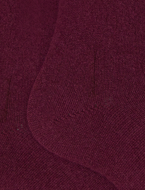 Women's long plain purple cashmere socks - Socks | Gallo 1927 - Official Online Shop