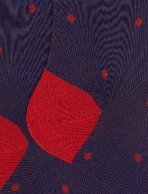 Calze lunghe uomo cotone royal fantasia pois su cangiante - Uomo | Gallo 1927 - Official Online Shop