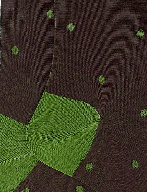 Men's long ocean bordò cotton socks with polka dots on iridescent base - Polka Dot | Gallo 1927 - Official Online Shop