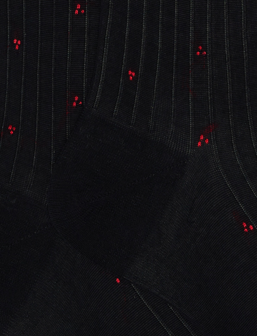 Calze lunghe uomo cotone blu con ricamo rosso - Uomo | Gallo 1927 - Official Online Shop