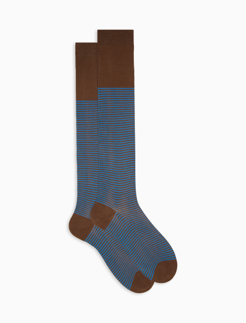 Men's long torto cotton socks with Windsor stripes - The New Dandy | Gallo 1927 - Official Online Shop