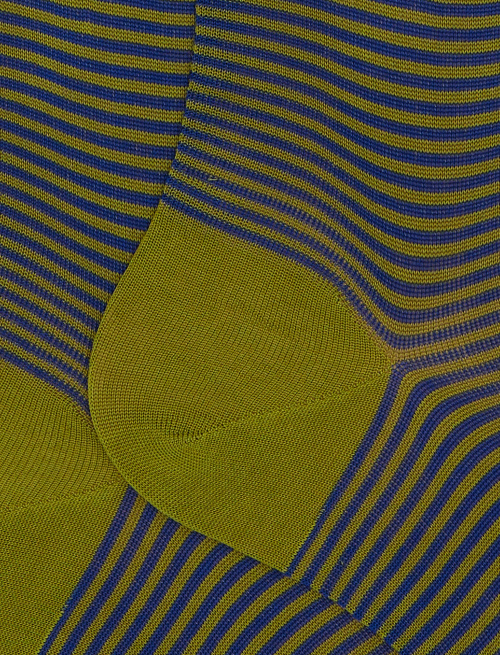 Men's long green cotton socks with Windsor stripes - Windsor | Gallo 1927 - Official Online Shop