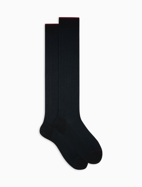 Men's long charcoal grey plated cotton socks - Vanisè | Gallo 1927 - Official Online Shop