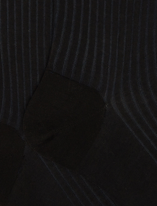 Men's long black/ocean blue plated cotton socks - TEST | Gallo 1927 - Official Online Shop