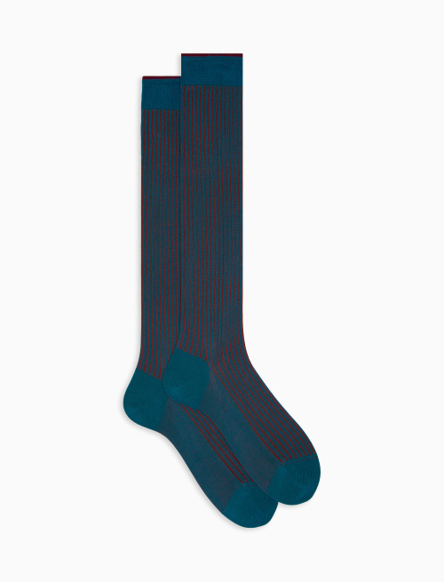 Calze lunghe uomo cotone vanisé azzurro - Vanisé | Gallo 1927 - Official Online Shop