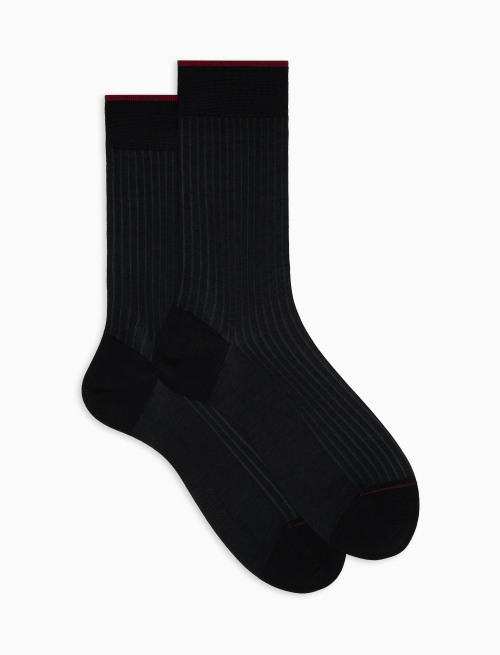 Men's short black plated cotton socks - Vanisè | Gallo 1927 - Official Online Shop