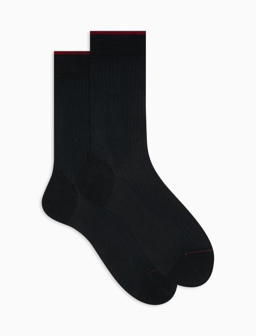 Men's short charcoal grey plated cotton socks - Vanisè | Gallo 1927 - Official Online Shop