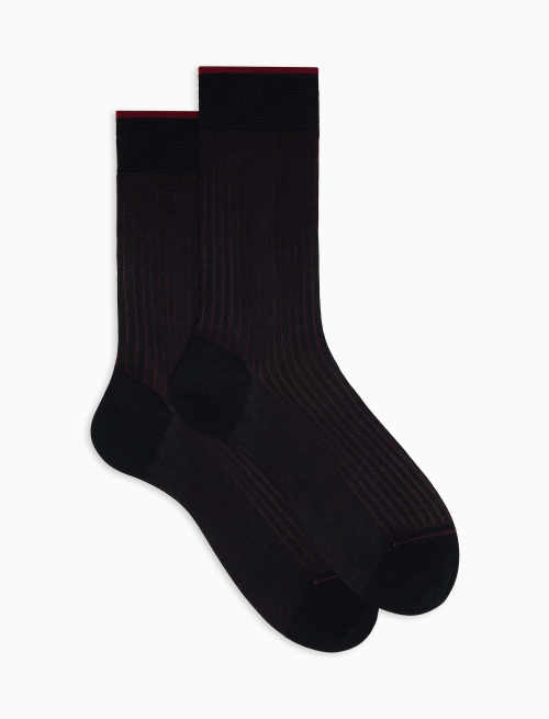 Men's short blue plated cotton socks - Vanisè | Gallo 1927 - Official Online Shop