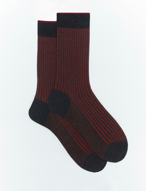 Men's short graphite grey plated cotton socks - Vanisè | Gallo 1927 - Official Online Shop