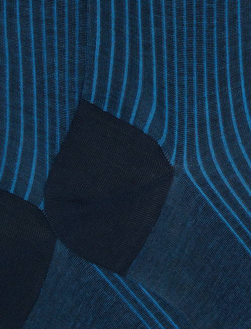 Men's short ocean blue plated cotton socks - Man | Gallo 1927 - Official Online Shop