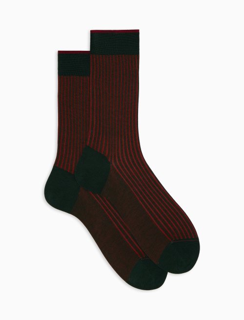 Men's short green plated cotton socks - Vanisè | Gallo 1927 - Official Online Shop