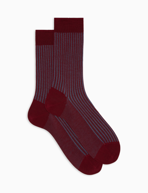 Men's short burgundy plated cotton socks - Vanisè | Gallo 1927 - Official Online Shop
