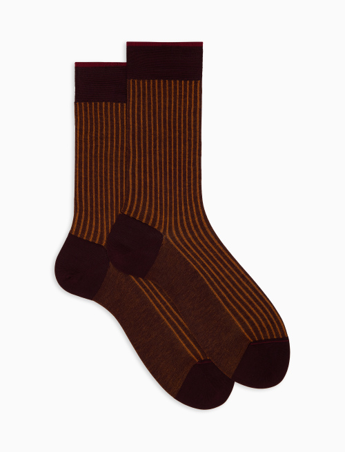 Men's short burgundy plated cotton socks - Vanisè | Gallo 1927 - Official Online Shop