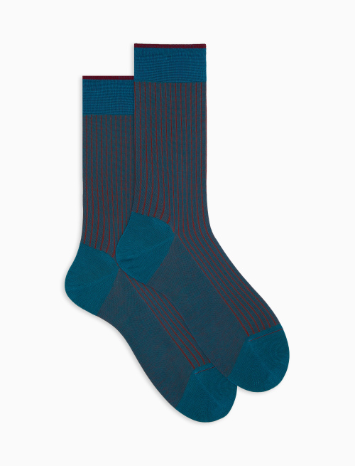 Men's short light blue plated cotton socks - Man | Gallo 1927 - Official Online Shop