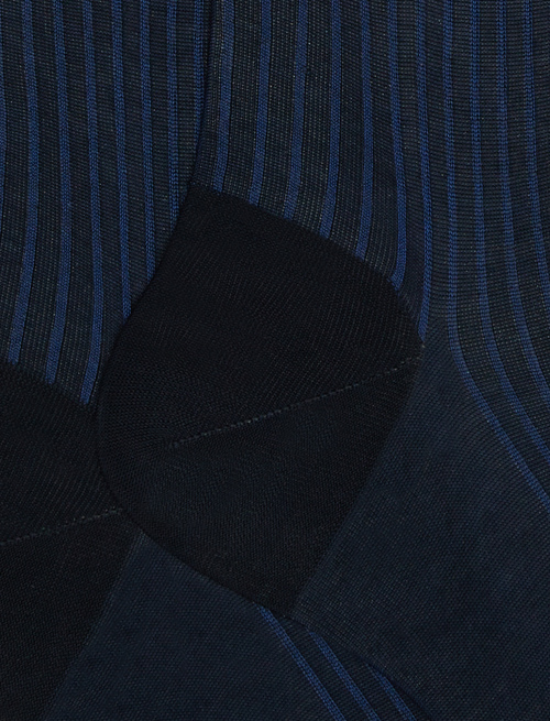 Men's long blue/royal twin-rib cotton socks - TEST | Gallo 1927 - Official Online Shop