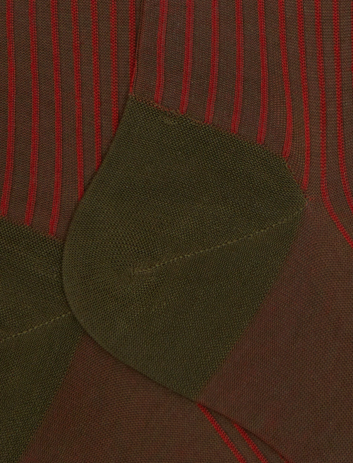 Men's long green twin-rib cotton socks - Twin rib | Gallo 1927 - Official Online Shop