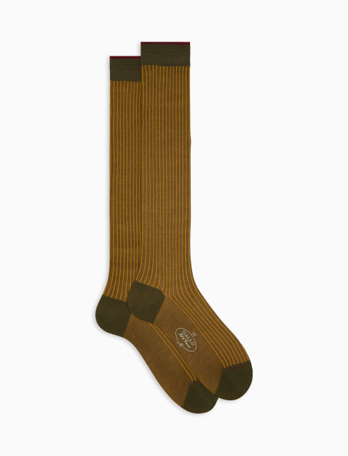 Men's long green twin-rib socks - Twin rib | Gallo 1927 - Official Online Shop