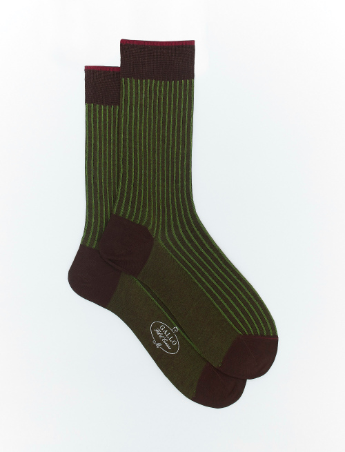 Men's short tobacco twin-rib cotton socks - Twin rib | Gallo 1927 - Official Online Shop
