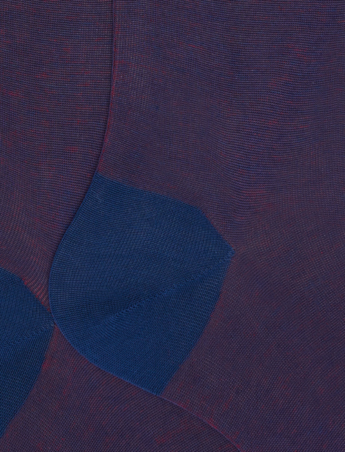 Men's long royal/poppy cotton socks with iridescent motif - Long | Gallo 1927 - Official Online Shop