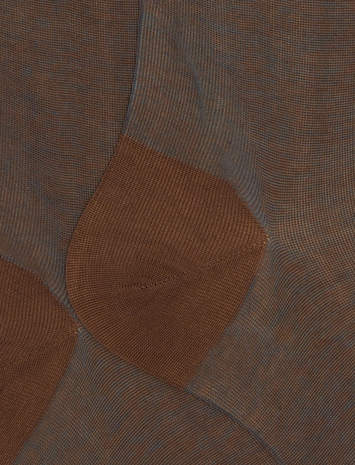 Men's long brown cotton socks with iridescent motif - TEST | Gallo 1927 - Official Online Shop