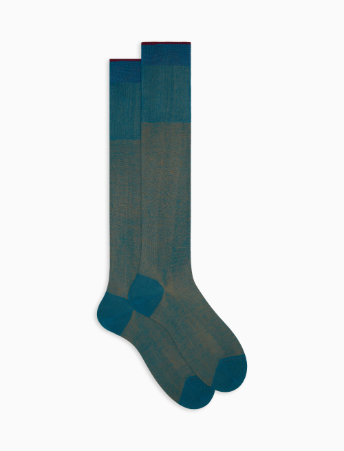 Men's long light blue cotton socks with iridescent motif - TEST | Gallo 1927 - Official Online Shop
