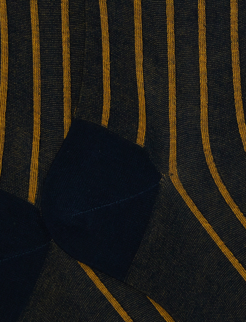 Calze lunghe uomo cotone oltremare/oro twin rib spaziata - Uomo | Gallo 1927 - Official Online Shop