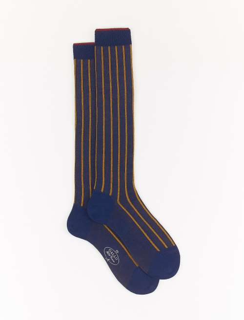 Men's long royal socks in spaced twin-rib cotton - Socks | Gallo 1927 - Official Online Shop