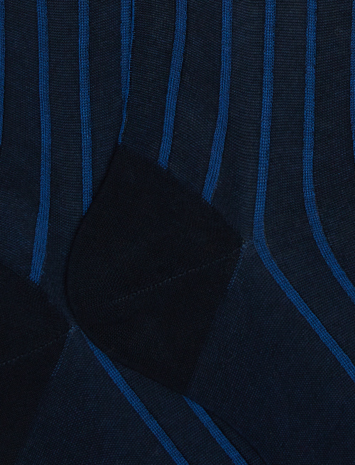 Men's long blue/cosmos socks in spaced twin-rib cotton - Long | Gallo 1927 - Official Online Shop
