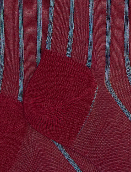 Men's long purple spaced twin-rib cotton socks - Man | Gallo 1927 - Official Online Shop