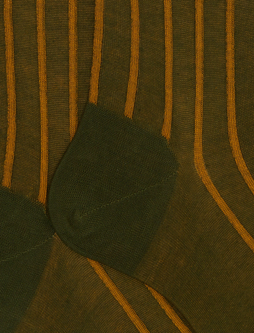 Men's long green spaced twin-rib cotton socks - Man | Gallo 1927 - Official Online Shop