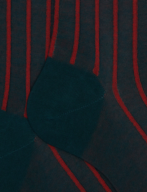 Calze lunghe uomo cotone verde twin rib spaziata - New In | Gallo 1927 - Official Online Shop