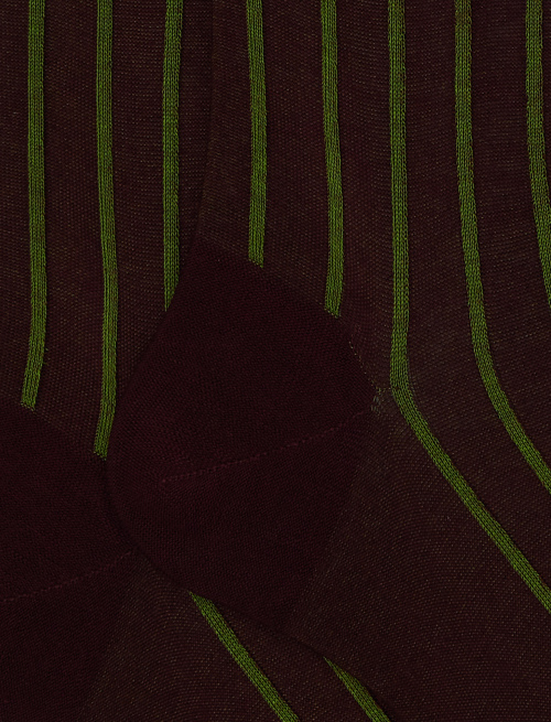 Men's long burgundy socks in spaced twin-rib cotton - Twin rib | Gallo 1927 - Official Online Shop