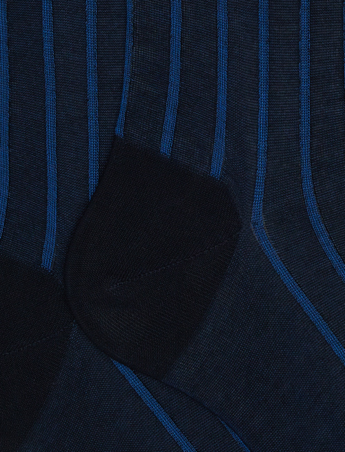 Calze corte uomo cotone blu twin rib spaziata - Uomo | Gallo 1927 - Official Online Shop