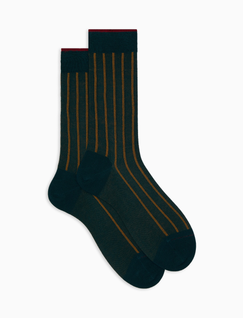 Men's short green socks in spaced twin-rib cotton - New In | Gallo 1927 - Official Online Shop