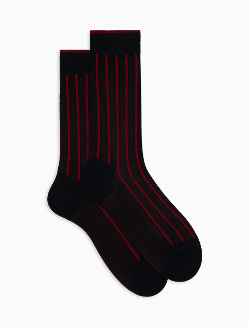 Men's short blue socks in spaced twin-rib cotton - Man | Gallo 1927 - Official Online Shop